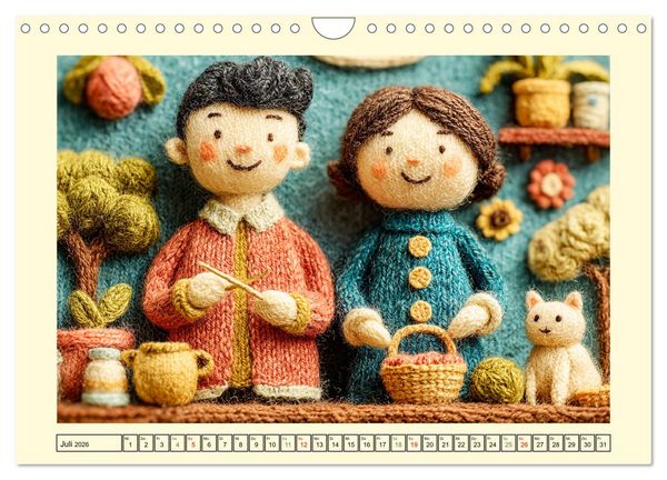 Produktbild: Wollige Maschenwelt. Gestrickte Harmonie f&uuml;r gem&uuml;tliche Momente (Wandkalender 2026 DIN A4 quer), CALVENDO Monatskalender