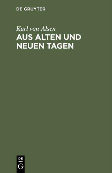 Produktbild: Aus alten und neuen Tagen
