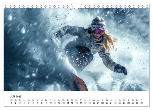 Produktbild: Kufen, Ski & Snowboard (Wandkalender 2026 DIN A4 quer), CALVENDO Monatskalender