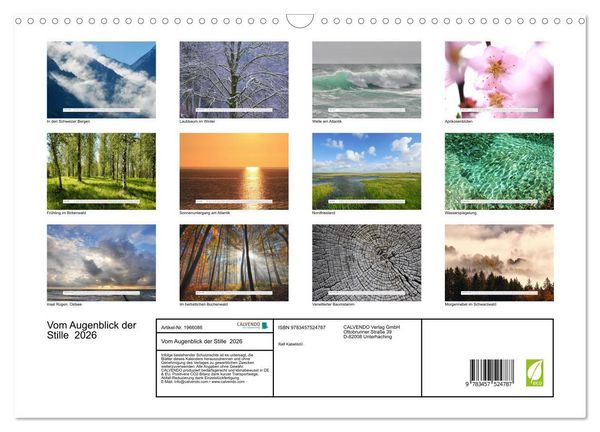 Produktbild: Vom Augenblick der Stille 2026 (Wandkalender 2026 DIN A3 quer), CALVENDO Monatskalender