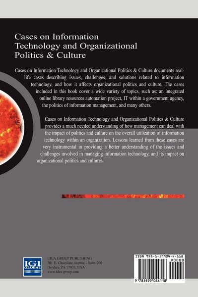 Produktbild: Cases on Information Technology and Organizational Politics & Culture