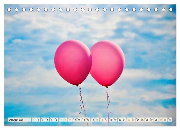 Produktbild: Mein sch&ouml;ner bunter Luftballon (Tischkalender 2026 DIN A5 quer), CALVENDO Monatskalender