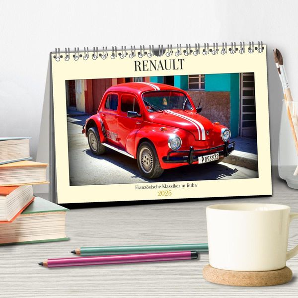 Produktbild: RENAULT - Franz&ouml;sische Klassiker in Kuba (Tischkalender 2025 DIN A5 quer), CALVENDO Monatskalender