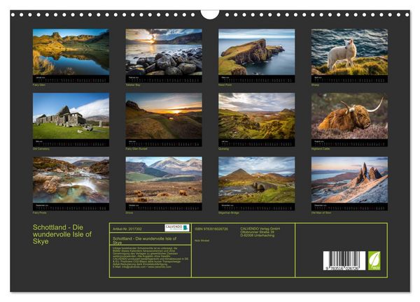 Produktbild: Schottland - Die wundervolle Isle of Skye (Wandkalender 2026 DIN A3 quer), CALVENDO Monatskalender