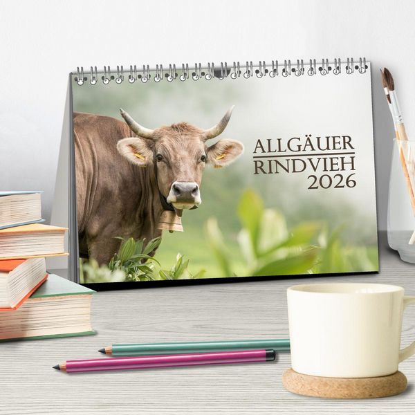 Produktbild: Allg&auml;uer Rindvieh 2026 (Tischkalender 2026 DIN A5 quer), CALVENDO Monatskalender