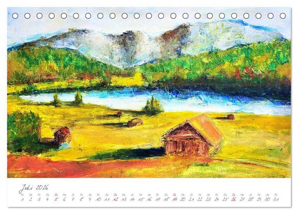 Produktbild: Oberbayerns Seen in Farbe - mit Pinsel und Farbe an den Ufern bayerischer Seen (Tischkalender 2026 DIN A5 quer), CALVENDO Monatskalender