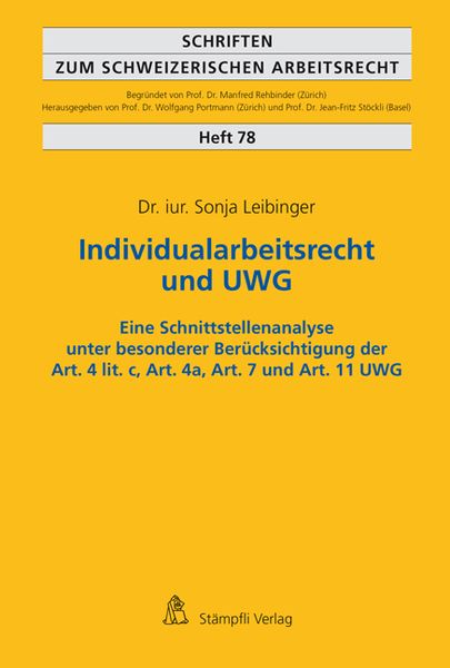 Produktbild: Individualarbeitsrecht und UWG