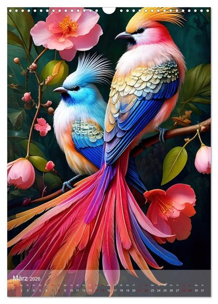 Produktbild: Exotische Harmonie - Paradiesv&ouml;gel und Blumenpracht (Wandkalender 2026 DIN A3 hoch), CALVENDO Monatskalender