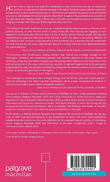 Produktbild: Governance after Neoliberalism in Latin America