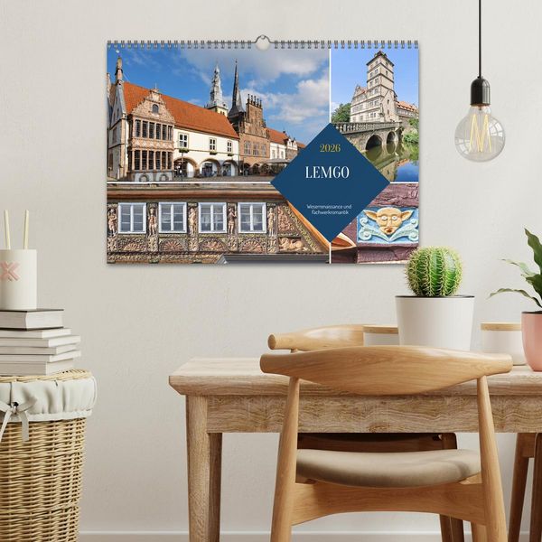 Produktbild: LEMGO - Weserrenaissance und Fachwerkromantik (Wandkalender 2026 DIN A3 quer), CALVENDO Monatskalender