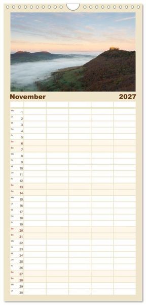 Produktbild: Familienplaner 2027 - Faszination Schw&auml;bische Alb mit 5 Spalten (Wandkalender, 21 x 45 cm) CALVENDO