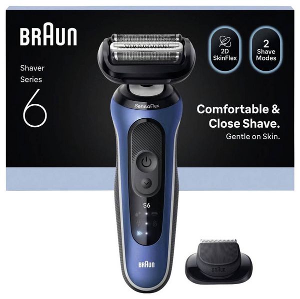 Produktbild: Braun 62-B1200s Series 6 Rasierer abwaschbar Blau