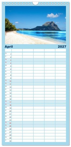 Produktbild: Familienplaner 2027 - Mauritius - Perle im Indischen Ozean mit 5 Spalten (Wandkalender, 21 x 45 cm) CALVENDO
