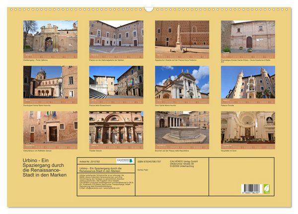 Produktbild: Urbino - Ein Spaziergang durch die Renaissance-Stadt in den Marken (Wandkalender 2026 DIN A2 quer), CALVENDO Monatskalender