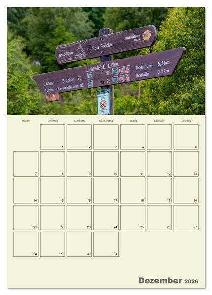 Produktbild: Harzwanderung zu den Ilsef&auml;llen - Terminplaner (Tischkalender 2026 DIN A5 hoch), CALVENDO Monatskalender