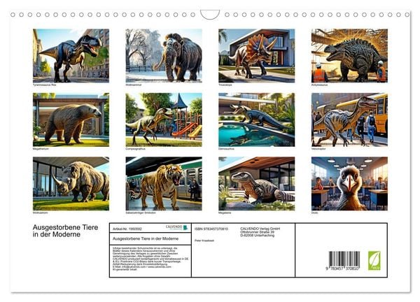 Produktbild: Ausgestorbene Tiere in der Moderne (Wandkalender 2026 DIN A3 quer), CALVENDO Monatskalender