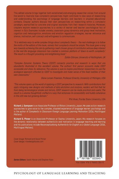 Produktbild: Complexity Perspectives on Researching Language Learner and Teacher Psychology