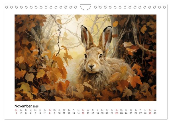 Produktbild: Hasenliebe (Wandkalender 2026 DIN A4 quer), CALVENDO Monatskalender