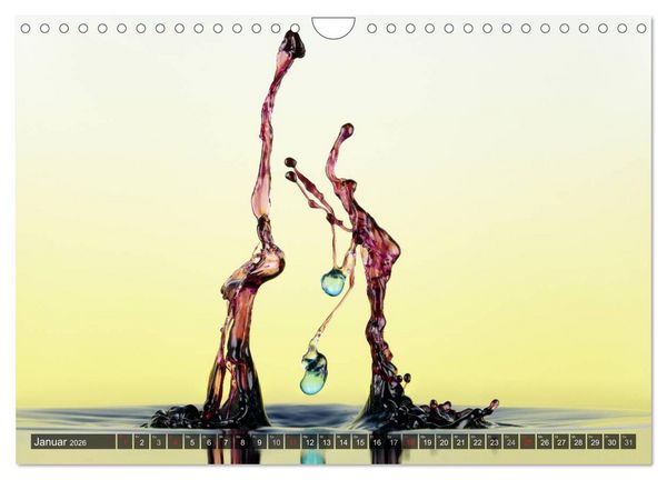 Produktbild: Wassertropfen Kunst Fotografie (Wandkalender 2026 DIN A4 quer), CALVENDO Monatskalender