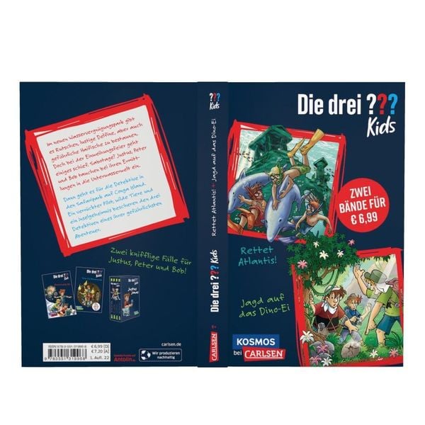 Produktbild: Die drei ??? Kids: Doppelband – Enthält die Bände: Rettet Atlantis! / Jagd auf das Dino-Ei