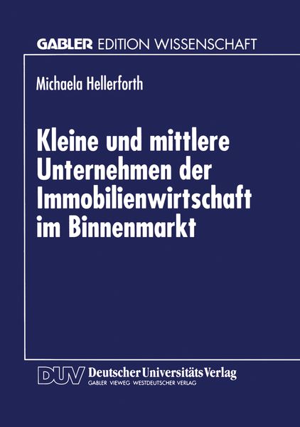 Produktbild: Kleine und mittlere Unternehmen der Immobilienwirtschaft im Binnenmarkt