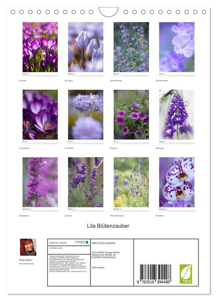 Produktbild: Lila Bl&uuml;tenzauber (Wandkalender 2026 DIN A4 hoch), CALVENDO Monatskalender