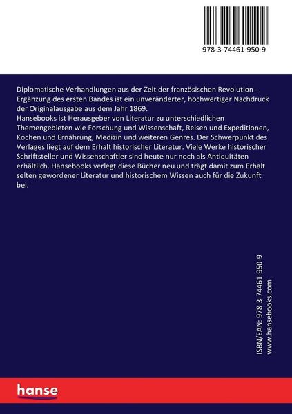 Produktbild: Diplomatische Verhandlungen aus der Zeit der franz&ouml;sischen Revolution