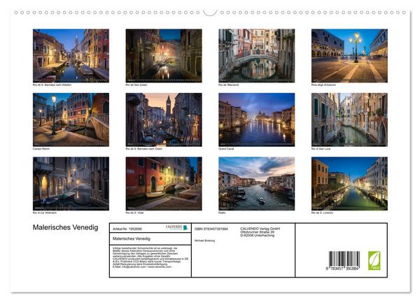 Produktbild: Malerisches Venedig (hochwertiger Premium Wandkalender 2026 DIN A2 quer), Kunstdruck in Hochglanz