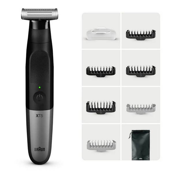 Produktbild: Braun XT5200 (V2) Pr&auml;zisions Trimmer, K&ouml;rperhaartrimmer, Bartschneider abwaschbar Schwarz, Silber