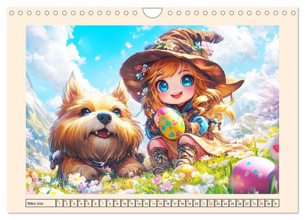 Produktbild: Kleine Hexen. Zauberhafte M&auml;dchen mit magischen Kr&auml;ften (Wandkalender 2026 DIN A4 quer), CALVENDO Monatskalender