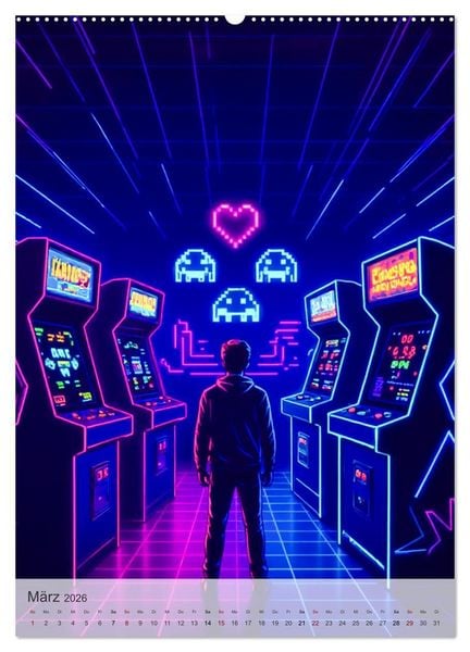 Produktbild: Back to the Eighties - Electric Neon Nights (hochwertiger Premium Wandkalender 2026 DIN A2 hoch), Kunstdruck in Hochglanz
