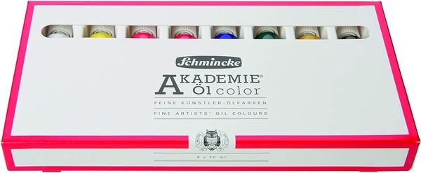 Produktbild: Schmincke Akademie &Ouml;l color, Kartonset, 8 x 20 ml Tuben