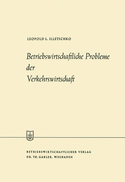 Produktbild: Betriebswirtschaftliche Probleme der Verkehrswirtschaft