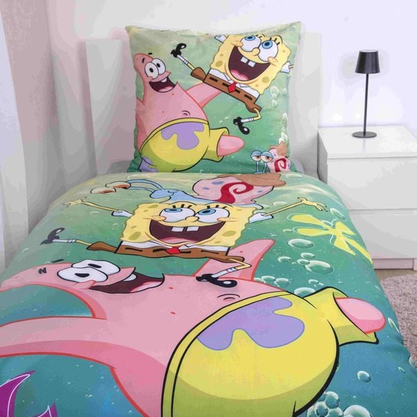 Produktbild: SpongeBob 4475206050 - Bettw&auml;sche, 80x80 cm + 135x200 cm, 100% Baumwolle