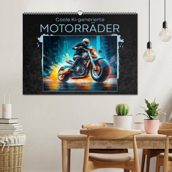 Produktbild: Coole KI-generierte MOTORR&Auml;DER (Wandkalender 2026 DIN A2 quer), CALVENDO Monatskalender