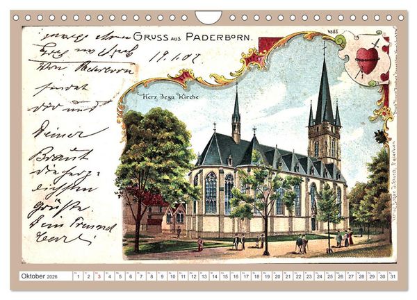Produktbild: Gru&szlig; aus Paderborn (Wandkalender 2026 DIN A4 quer), CALVENDO Monatskalender