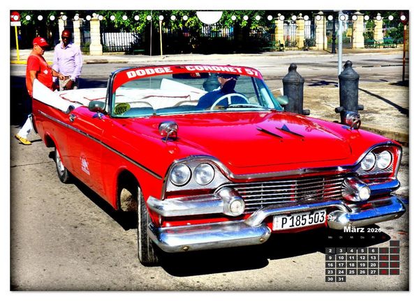 Produktbild: Dodge Coronet - Ein Traumcabrio in Kuba (Wandkalender 2026 DIN A4 quer), CALVENDO Monatskalender