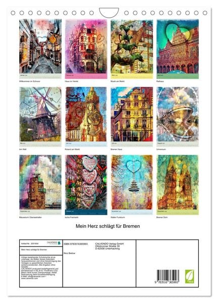 Produktbild: Mein Herz schl&auml;gt f&uuml;r Bremen (Wandkalender 2026 DIN A4 hoch), CALVENDO Monatskalender