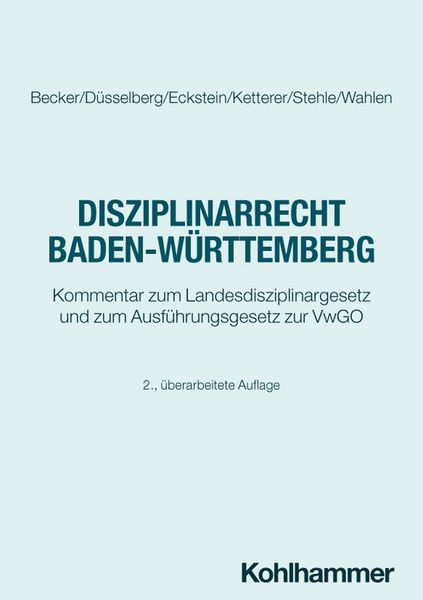 Produktbild: Disziplinarrecht Baden-W&uuml;rttemberg