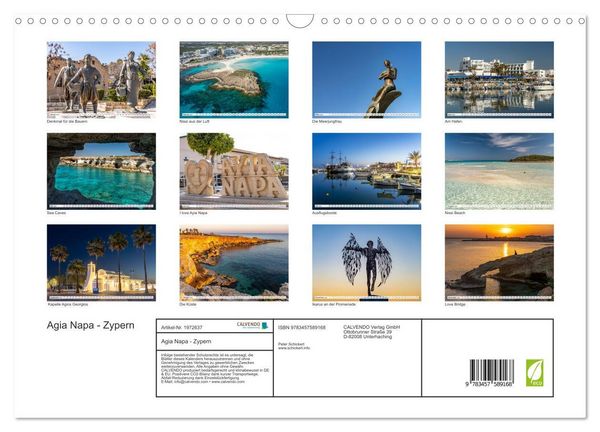 Produktbild: Agia Napa - Zypern (Wandkalender 2026 DIN A3 quer), CALVENDO Monatskalender