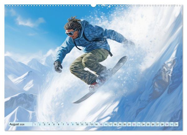 Produktbild: Snowboarder in Aktion (hochwertiger Premium Wandkalender 2026 DIN A2 quer), Kunstdruck in Hochglanz