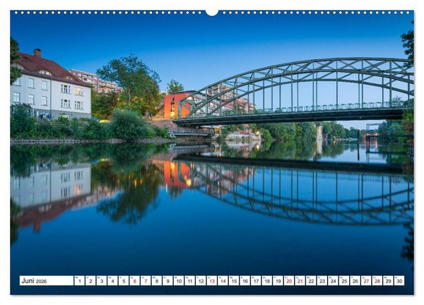Produktbild: Halle-Saale - Meine Stadt im Spiegel (hochwertiger Premium Wandkalender 2026 DIN A2 quer), Kunstdruck in Hochglanz