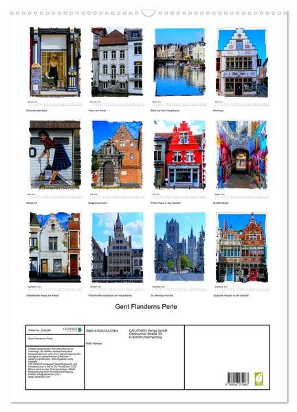 Produktbild: Gent Flanderns Perle (Wandkalender 2026 DIN A2 hoch), CALVENDO Monatskalender