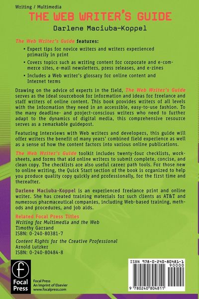 Produktbild: The Web Writer's Guide
