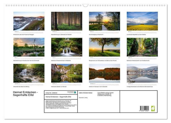 Produktbild: Heimat Entdecken - Sagenhafte Eifel (Wandkalender 2027 DIN A2 quer), CALVENDO Monatskalender
