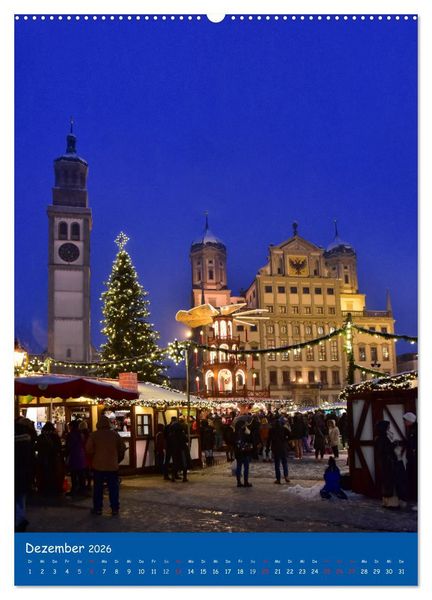 Produktbild: Spaziergang durch Augsburg (Wandkalender 2026 DIN A2 hoch), CALVENDO Monatskalender