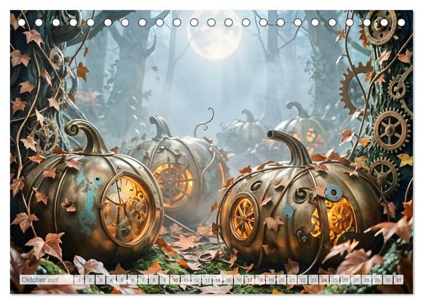 Produktbild: Der Garten der stillen Zahnr&auml;der - Ein Jahr zwischen Bl&uuml;ten, Mechanik und leiser Magie (Tischkalender 2027 DIN A5 quer), CALVENDO Monatskalender