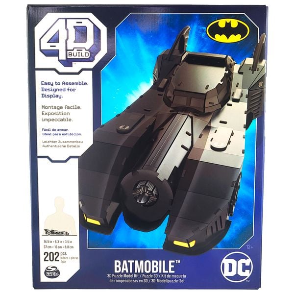 Produktbild: 4D Build - Batmobile - detailreicher 3D-Modellbausatz aus hochwertigem Karton, 202 Teile, f&uuml;r Batman Fans ab 12 Jahren