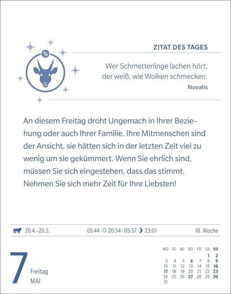 Produktbild: Steinbock Sternzeichenkalender 2027 - Tagesabrei&szlig;kalender - Ihr Horoskop f&uuml;r jeden Tag