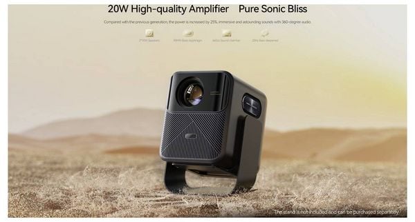 Produktbild: Wanbo Beamer Mozart 1 Pro LED 1200 ANSI-Lumen 1920 x 1080 Full HD Integrierter Lautsprecher, Autofokus, mit Fernbedienung, WLAN